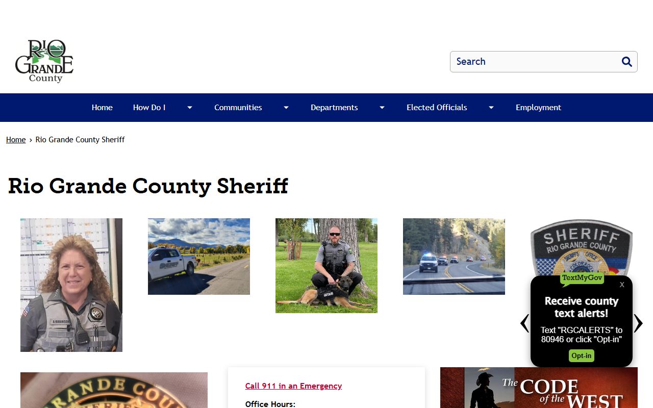Saguache County jail mugshots Rio Grande County Sheriff contact page